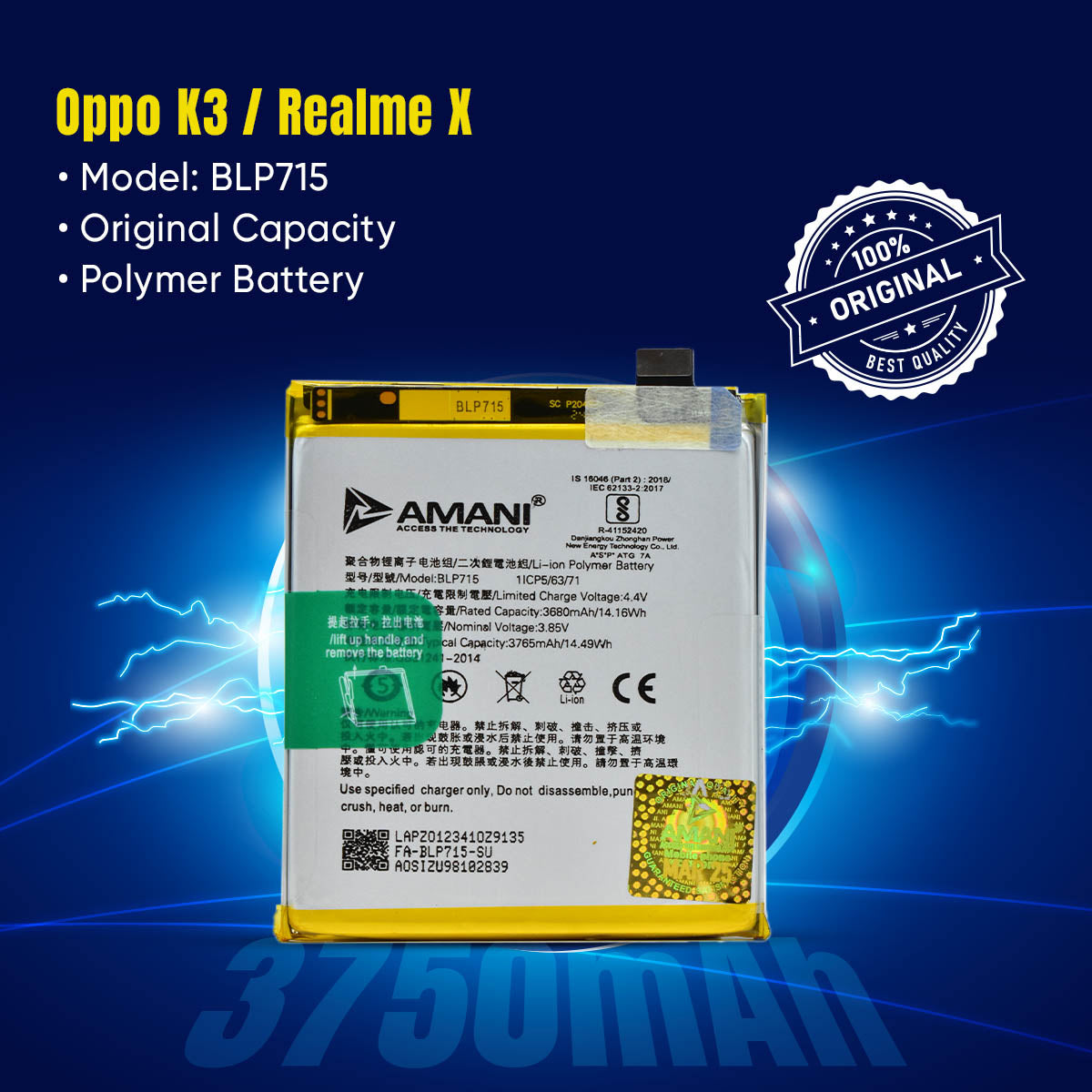 BLP715 /REALME X / K3 / BLP701 / BLP723 / A5S