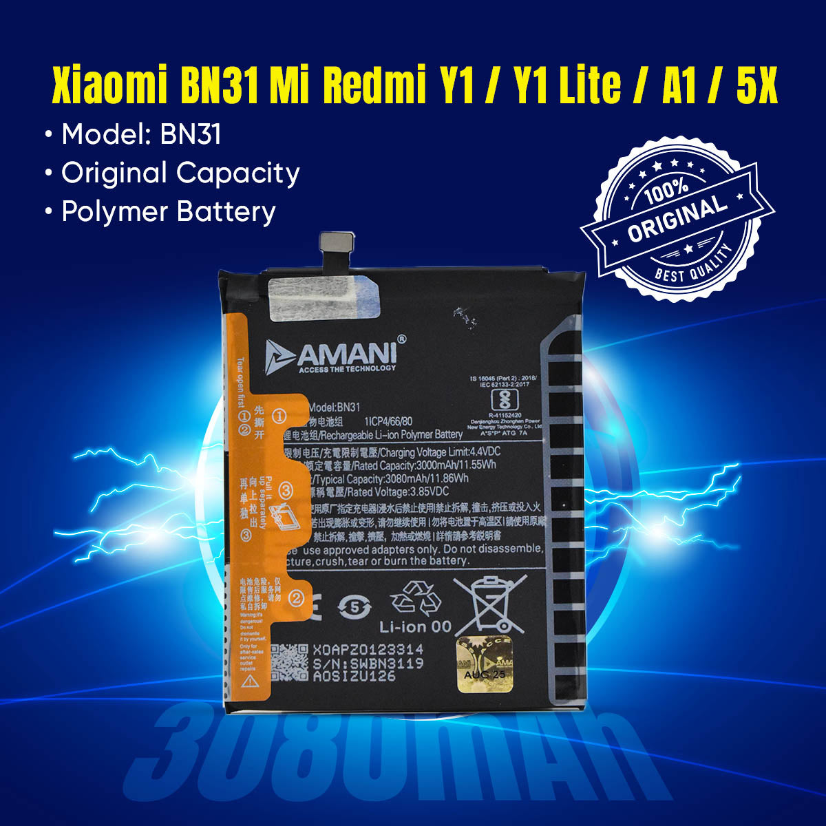 BN31 / MI 5X / MI Y1 / Y2 / Y1 LITE / A1