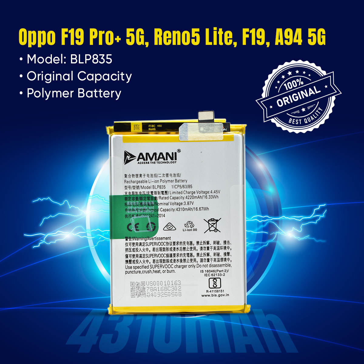 BLP835 / Reno 5F / 5 Lite / A94 4G / F19 Pro